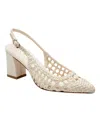 Marc Fisher Ltd Zunnie Woven Leather Slingback Pumps In Cream