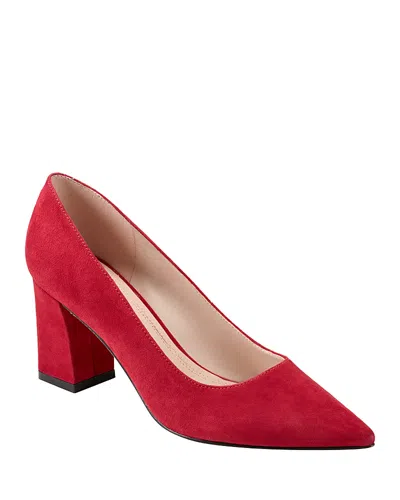 Marc Fisher Ltd Women's Zala Pointed Toe Block Heel Pumps In Red
