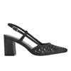 Marc Fisher Ltd Women's Zunnie Block Heel Woven Leather Slingback Pump In Black