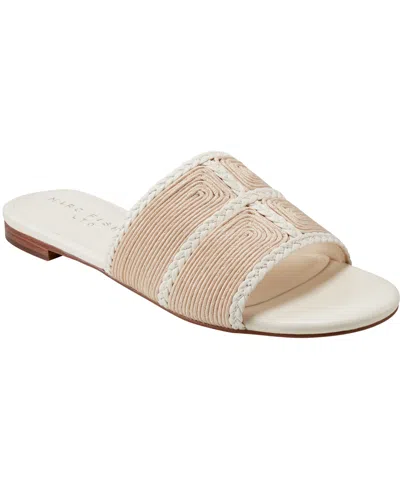 Marc Fisher Ltd Women's Zuri Slip-on Flat Sandals In Light Natural,ivory
