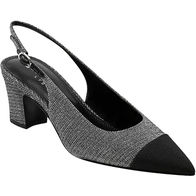 Marc Fisher Ltd Womens Buckle Slingback Heels In Silver