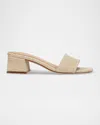 MARC FISHER LTD WOVEN BLOCK-HEEL MULE SANDALS