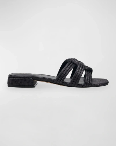 Marc Fisher Ltd Woven Flat Slide Sandals In Black