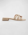 Marc Fisher Ltd Woven Flat Slide Sandals In Light Natural