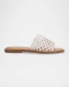 Marc Fisher Ltd Woven Flat Slide Sandals In White