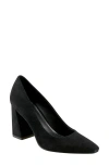 Marc Fisher Ltd Yalina Pointed Toe Block Heel Pump In Black Suede