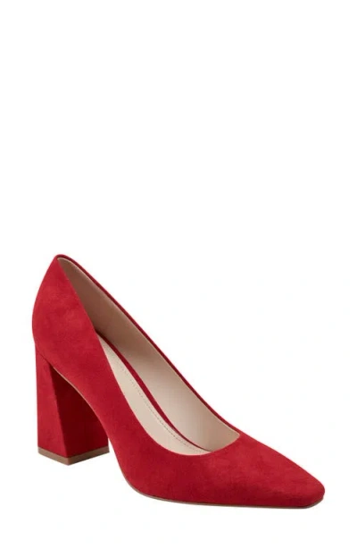 Marc Fisher Ltd Yalina Pointed Toe Block Heel Pump In Red