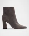 Marc Fisher Ltd Yanara Leather Zip Booties In Gray