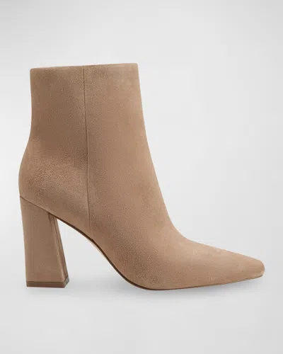 Marc Fisher Ltd Yanara Leather Zip Booties In Light Natural