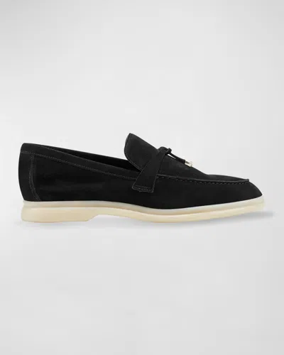 MARC FISHER LTD YANELLI SUEDE TIE SLIP-ON CASUAL LOAFERS
