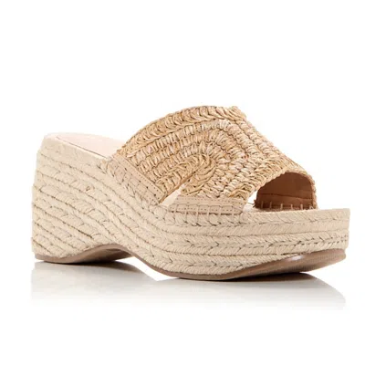 Marc Fisher Ltd Zakki Sandals Women's Natural Wedge Heel Espadrille Htat1053 In Neutral