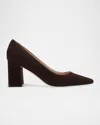 Marc Fisher Ltd Zala Suede Pointed-toe Pumps In Brown
