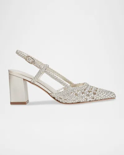 Marc Fisher Ltd Zunnie Woven Leather Slingback Pumps