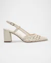 Marc Fisher Ltd Zunnie Woven Leather Slingback Pumps