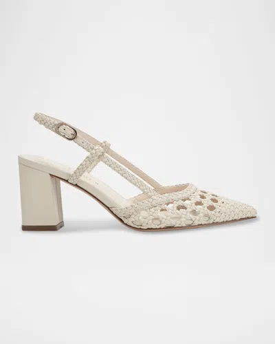 Marc Fisher Ltd Zunnie Woven Leather Slingback Pumps