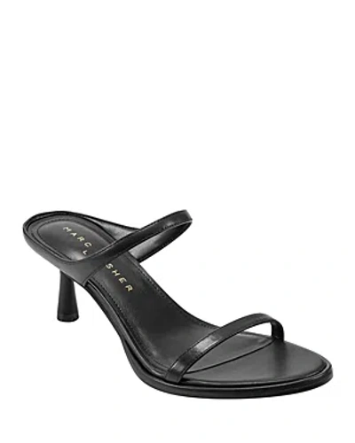 Marc Fisher Ltd Women's Alonde Leather High Heel Slide Sandals In Black