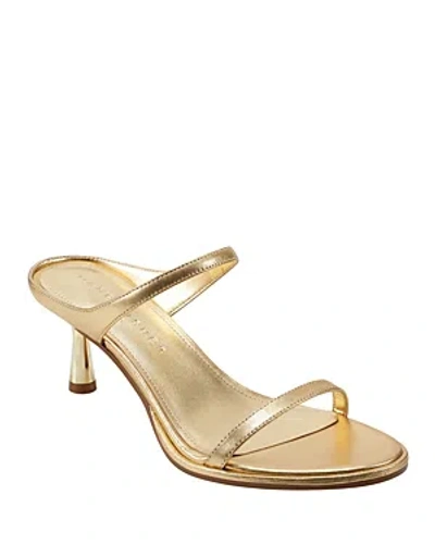 Marc Fisher Ltd. Women's Alonde Leather High Heel Slide Sandals In Gold