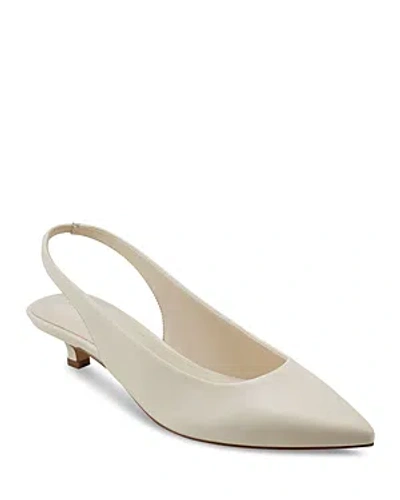 Marc Fisher Ltd Women's Posey Pointed Toe Slip On Slingback Pumps In Light Natural Shimmer