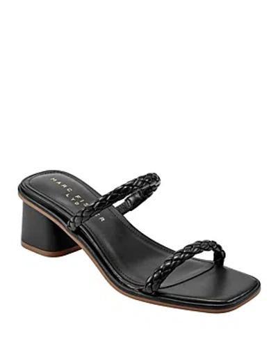 Marc Fisher Ltd. Women's Thoral Block Heel Slide Sandals In Black