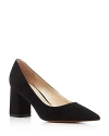 Marc Fisher Ltd Women's Zala Pointed Toe Block Heel Pumps In Black Suede