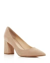 Marc Fisher Ltd Zala Block Heel Pump In Medium Natural Suede