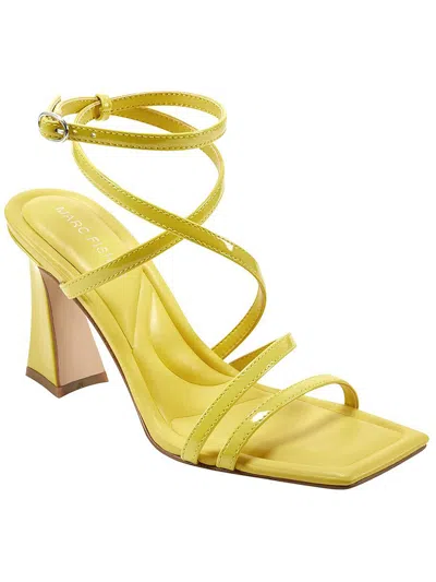 Marc Fisher Mahima Womens Strappy Buckle Heels In Yellow Patent