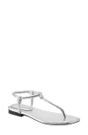 Marc Fisher Maycee Ankle Strap Sandal In Metallic Silver