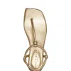 Marc Fisher Maycee Flat Sandal In Gold In Gold