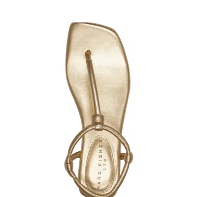 Marc Fisher Maycee Flat Sandal In Gold