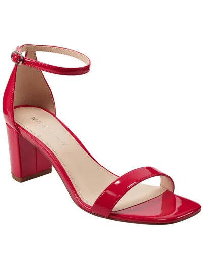 Marc Fisher Mf Jaron 2 Womens Patent Buckle Block Heel In Red