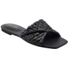 Marc Fisher Moral Womens Faux Leather Woven Slide Sandals In Black