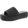 Marc Fisher Pais Womens Solid Manmade Slide Sandals In Black