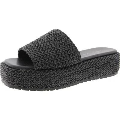 Marc Fisher Pais Womens Solid Manmade Slide Sandals In Black