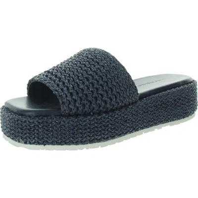 Marc Fisher Women's Pais Slip-on Square Toe Casual Sandals In Dark Blue