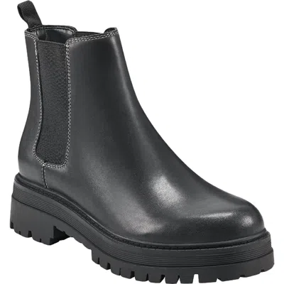 Marc Fisher Pietro Womens Leather Pull On Chelsea Boots In Black