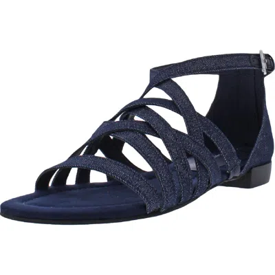 Marc Fisher Play2 Womens Padded Sole Zipper Strappy Sandals In Multi