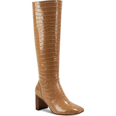 Marc Fisher Revely Womens Leather Square Toe Knee-high Boots In Multi