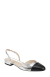 Marc Fisher Slingback Flat In Silver