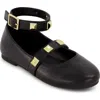 Marc Fisher Tashi Ankle Strap Flat In Black