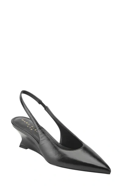 Marc Fisher Taten Slingback Pointed Toe Wedge Pump In Black