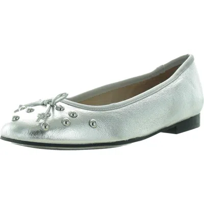 Marc Fisher Tempt Womens Metallic Manmade Ballet Flats In Silver