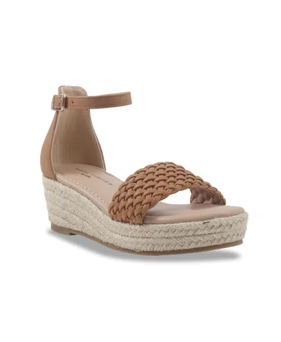 Marc Fisher Kids' Toddler And Big Girls Marren Web Wedge Shoe In Cognac