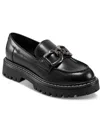 Marc Fisher Trisca Womens Patent Leather Slip On Loafer Heels In Black