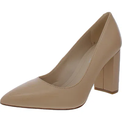 Marc Fisher Viviene 4 Womens Faux Leather Pointed Toe Pumps In Light Natural Leather