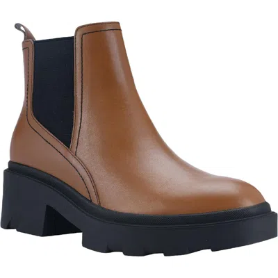Marc Fisher Wade Womens Leather Ankle Chelsea Boots In Brown
