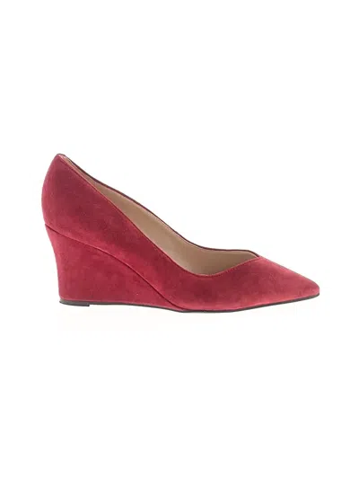 Pre-owned Marc Fisher Wedges In Burgundy