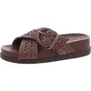 Marc Fisher Welti Womens Adjustable Padded Insole Slide Sandals In Brown
