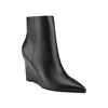 Marc Fisher Wendel 2 Boot Women 8.5 Black Faux Leather Wedge Heel Bootie Zpo3500