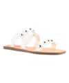 Marc Fisher Whill Sandals Women's Us 9.5 White Metallic Studs Slip-on Zpo409 (white,9.5) In White