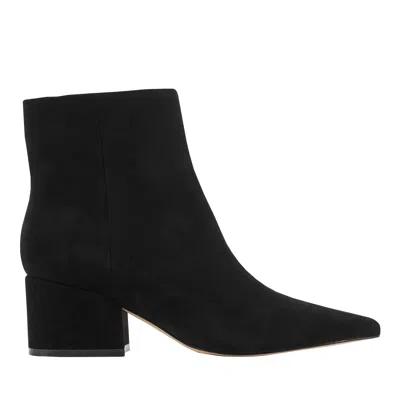 Marc Fisher Women's Alfie Block Heel Leather Ankle Bootie In Black